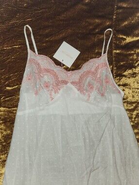 Shabby Chic Embroidered Eyelet Cotton Summer Slip Dress